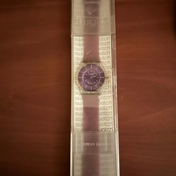 SWATCH Watch Ultra Thin Scarce Purple Watch SFK365 No Battery With Box - Picture 4 of 5